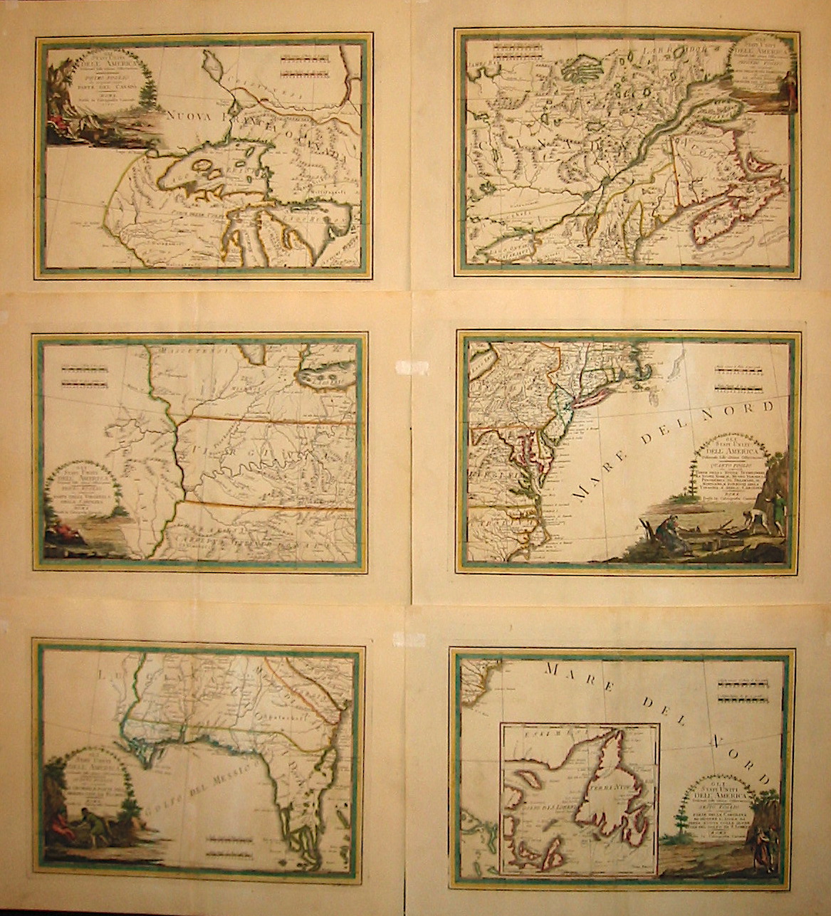 Cassini Giovanni Maria (1745-1824) Gli Stati Uniti dell'America Delineati sulle ultime Osservazioni. Primo foglio che comprende inoltre parte del Canada... 1797 Roma 